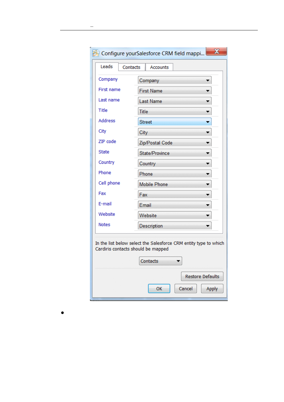 I.R.I.S. Cardiris 5 for Microsoft Dyn CRM User Manual | Page 26 / 29
