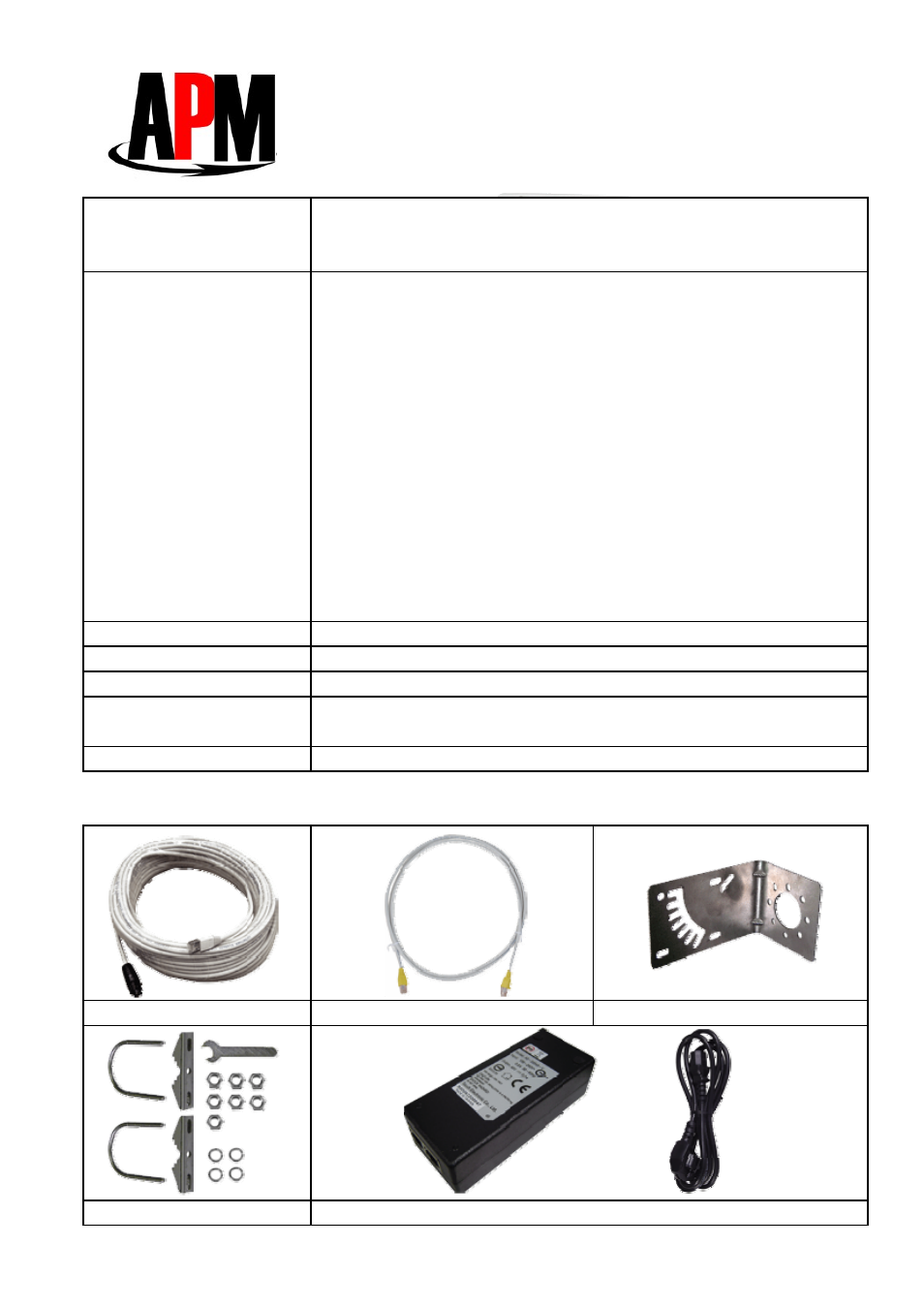 Apm co., ltd, Standard accessories | APM APE-502401a-1 User Manual | Page 2 / 2