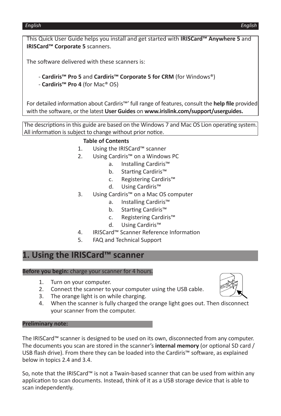 I.R.I.S. IRISCard Corporate 5 User Manual | 9 pages