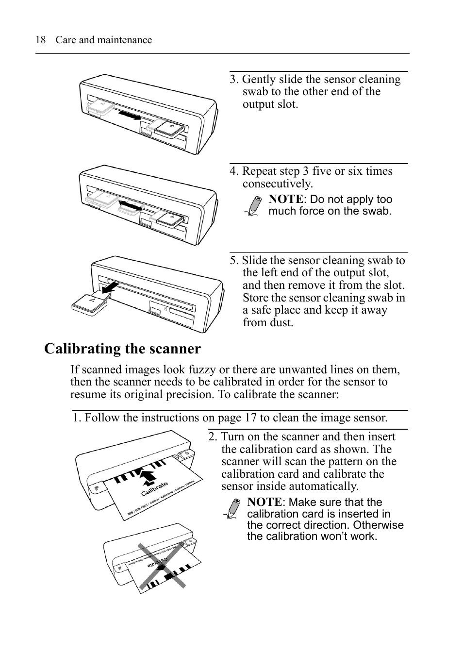Calibrating the scanner | I.R.I.S. RISCard Anywhere User Manual | Page 21 / 25