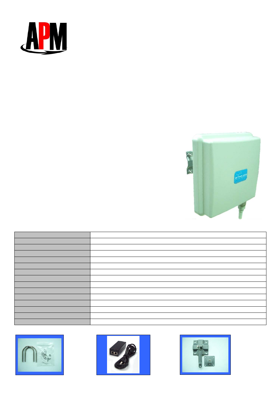 APM AAWAP06O-R4H User Manual | 1 page