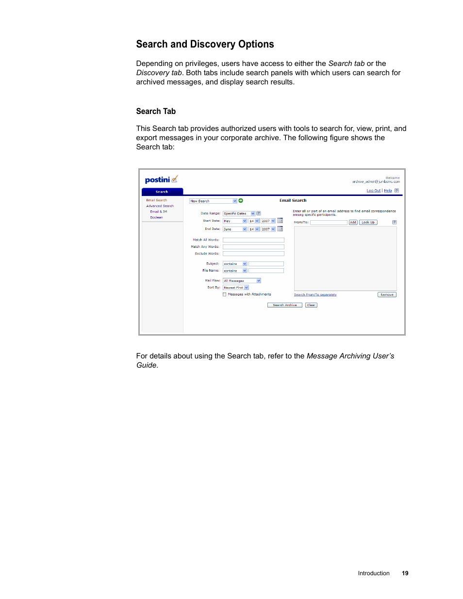 Search and discovery options | Google Message Archiving Administration Guide User Manual | Page 18 / 79