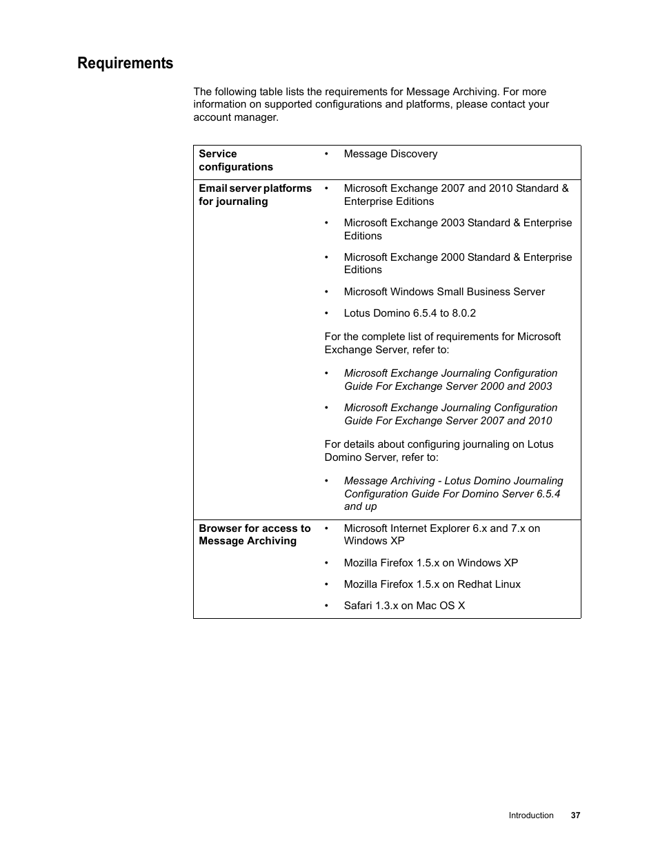Requirements | Google Message Archiving Administration Guide User Manual | Page 36 / 79