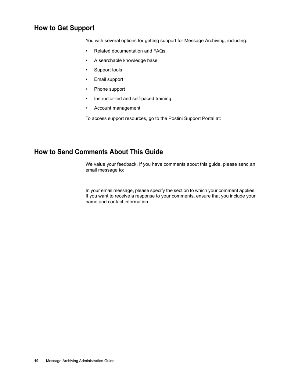 How to get support, How to send comments about this guide | Google Message Archiving Administration Guide User Manual | Page 9 / 79