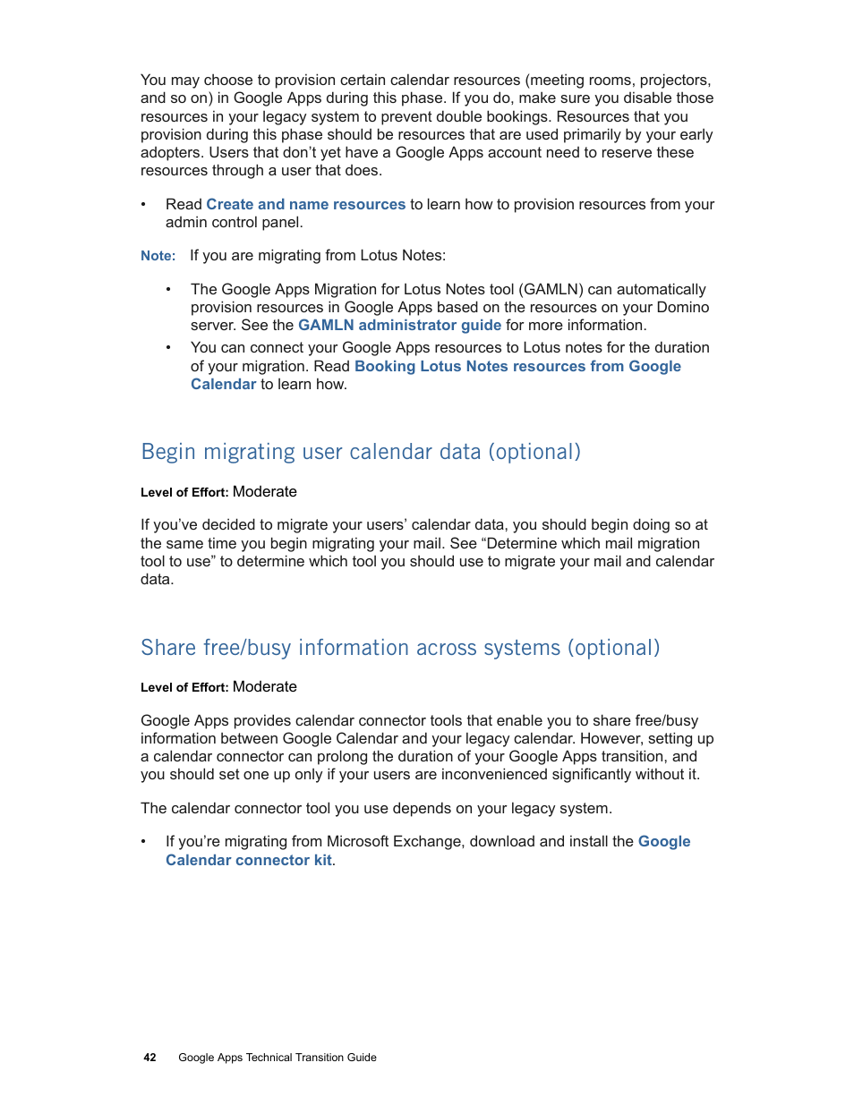 Begin migrating user calendar data (optional) | Google Apps Technical Transition Guide For Business, Education, and Government User Manual | Page 42 / 56