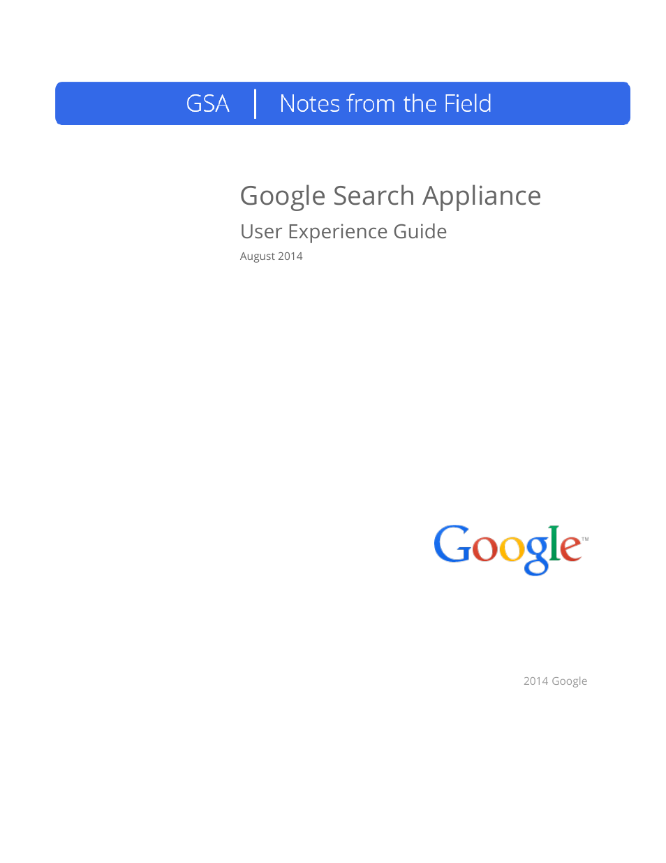 Google Search Appliance User Experience Guide User Manual | 31 pages