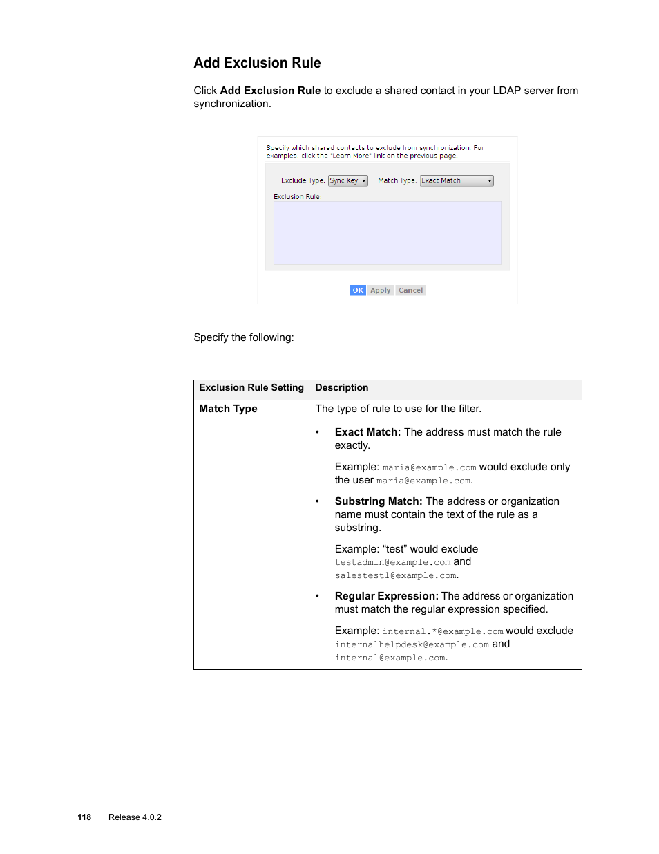 Add exclusion rule | Google Apps Directory Sync Administration Guide User Manual | Page 118 / 146