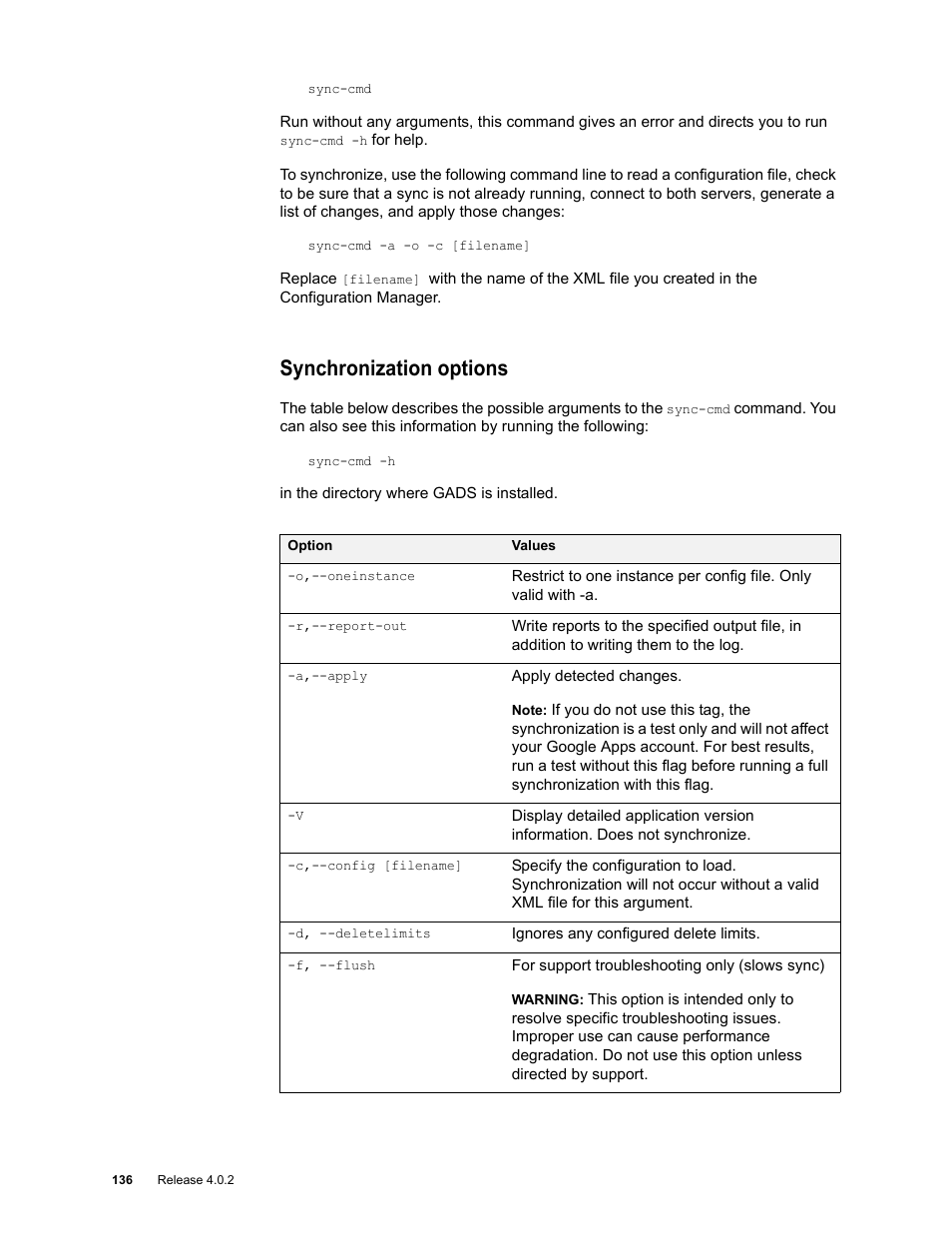 Synchronization options | Google Apps Directory Sync Administration Guide User Manual | Page 136 / 146