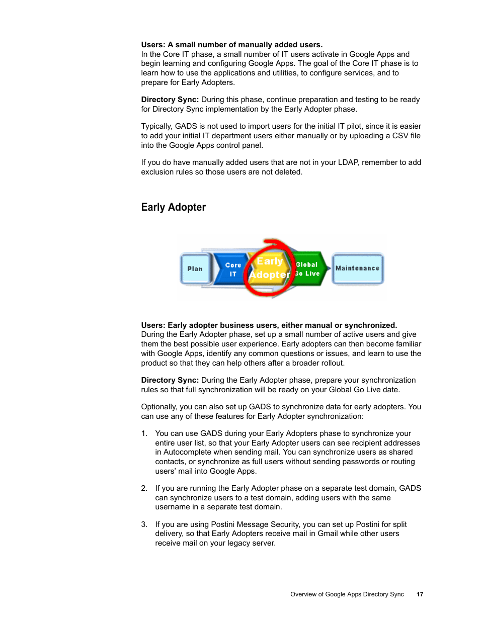 Early adopter | Google Apps Directory Sync Administration Guide User Manual | Page 17 / 146