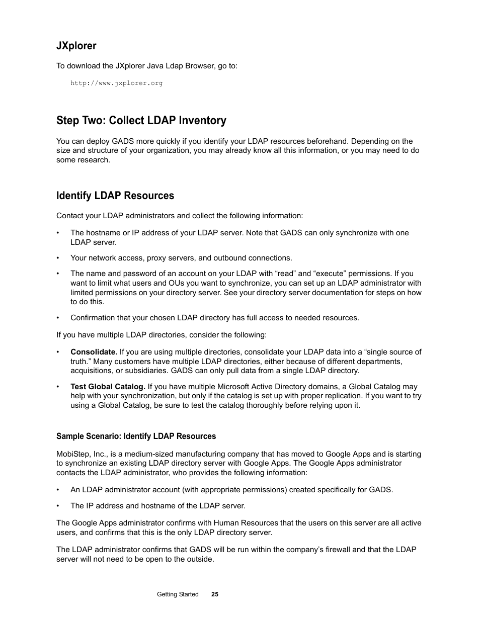 Jxplorer, Step two: collect ldap inventory, Identify ldap resources | Step two: collect ldap inventory 25 | Google Apps Directory Sync Administration Guide User Manual | Page 25 / 146