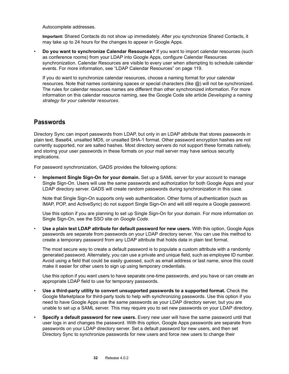 Passwords | Google Apps Directory Sync Administration Guide User Manual | Page 32 / 146