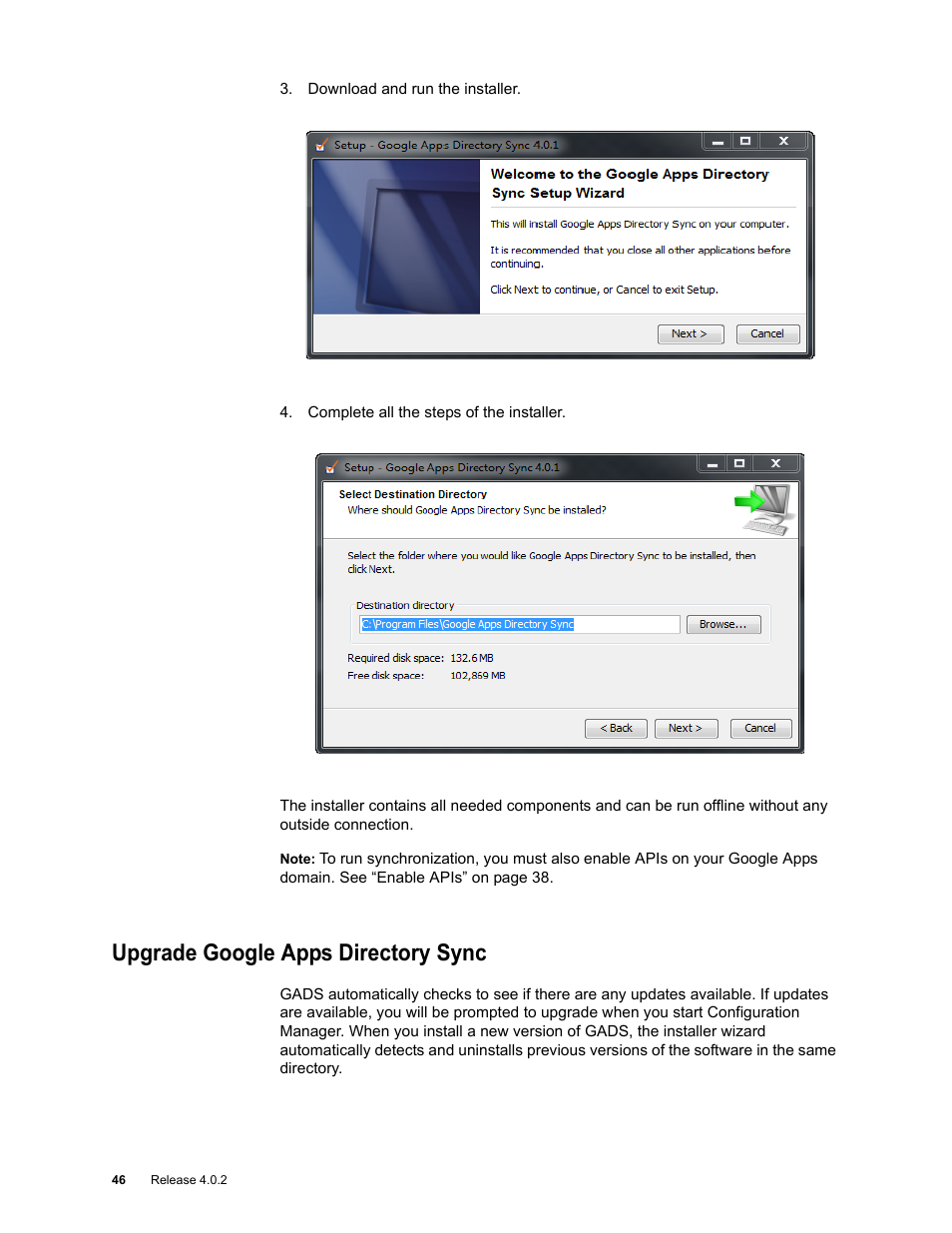 Upgrade google apps directory sync, Upgrade google apps directory sync 46 | Google Apps Directory Sync Administration Guide User Manual | Page 46 / 146