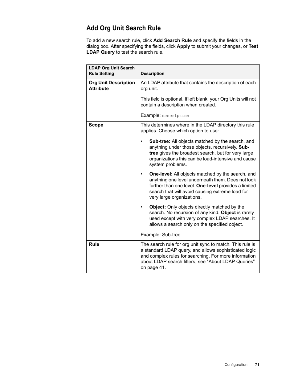 Add org unit search rule | Google Apps Directory Sync Administration Guide User Manual | Page 71 / 146