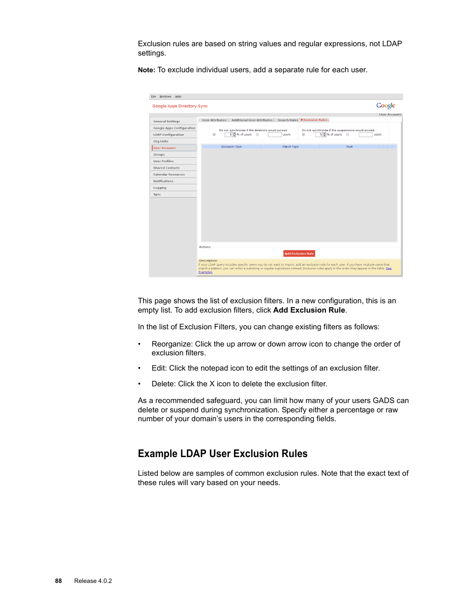 Example ldap user exclusion rules | Google Apps Directory Sync Administration Guide User Manual | Page 88 / 146