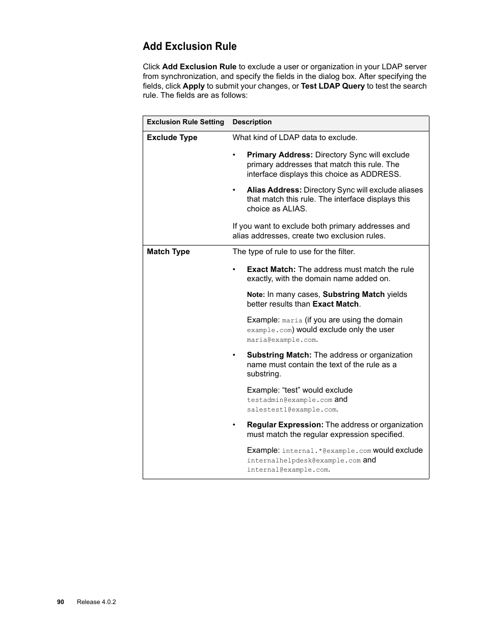 Add exclusion rule | Google Apps Directory Sync Administration Guide User Manual | Page 90 / 146