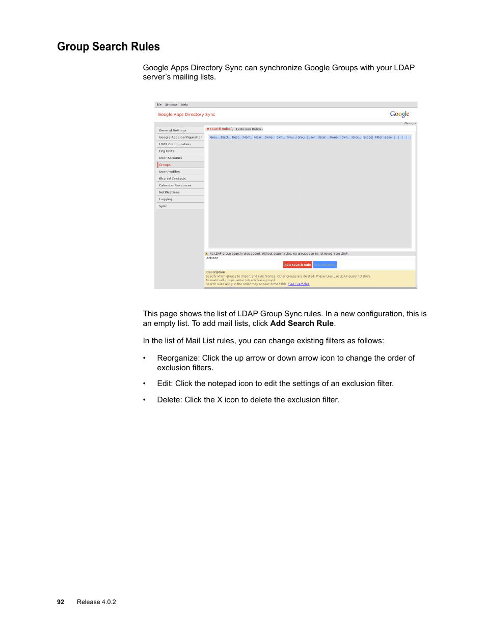 Group search rules, Group search rules 92 | Google Apps Directory Sync Administration Guide User Manual | Page 92 / 146