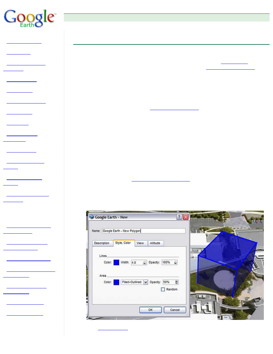 Drawing paths and polygons, Drawing paths and, Polygons | Click this to, Add a polygon, Add a path (line or lines), Google earth user guide | Google Earth User Guide User Manual | Page 75 / 131