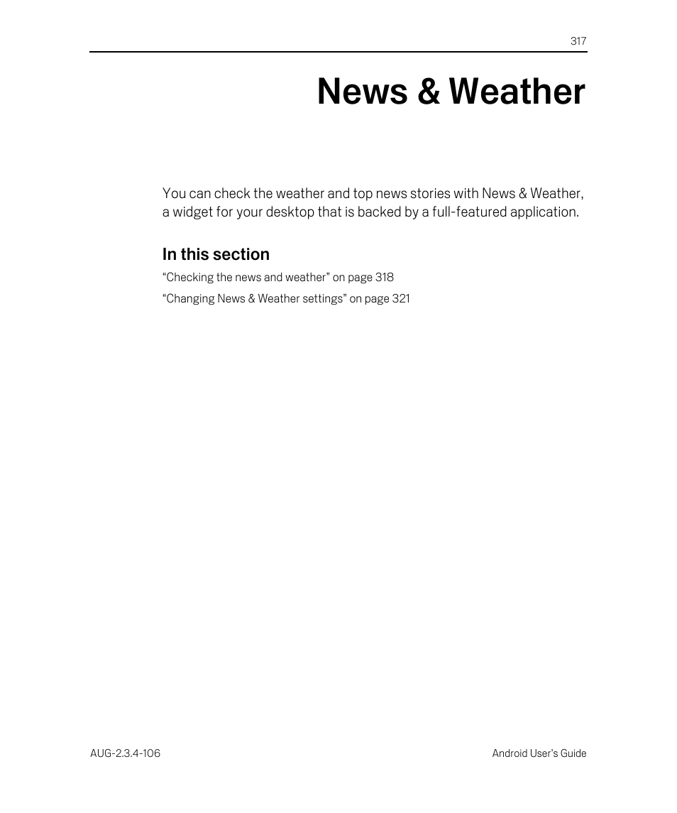 News & weather, News & weather 317 | Google Android 2.3.4 Users Guide User Manual | Page 317 / 384