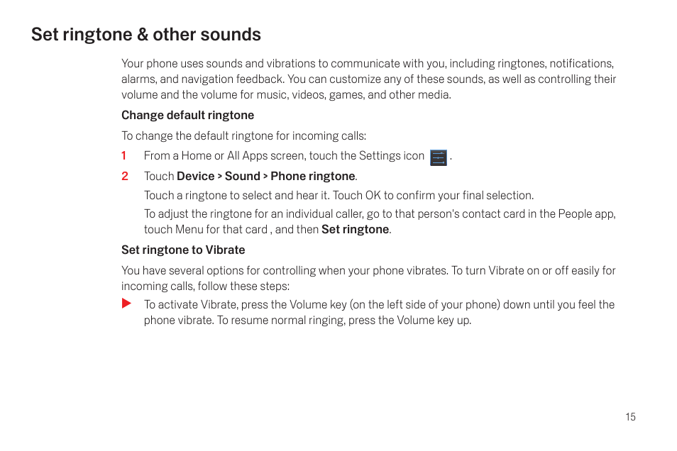 Set ringtone & other sounds, Set ringtone & other sounds 15 | Google Galaxy Nexus Android mobile technology platform 4.0 Users Guide User Manual | Page 17 / 107