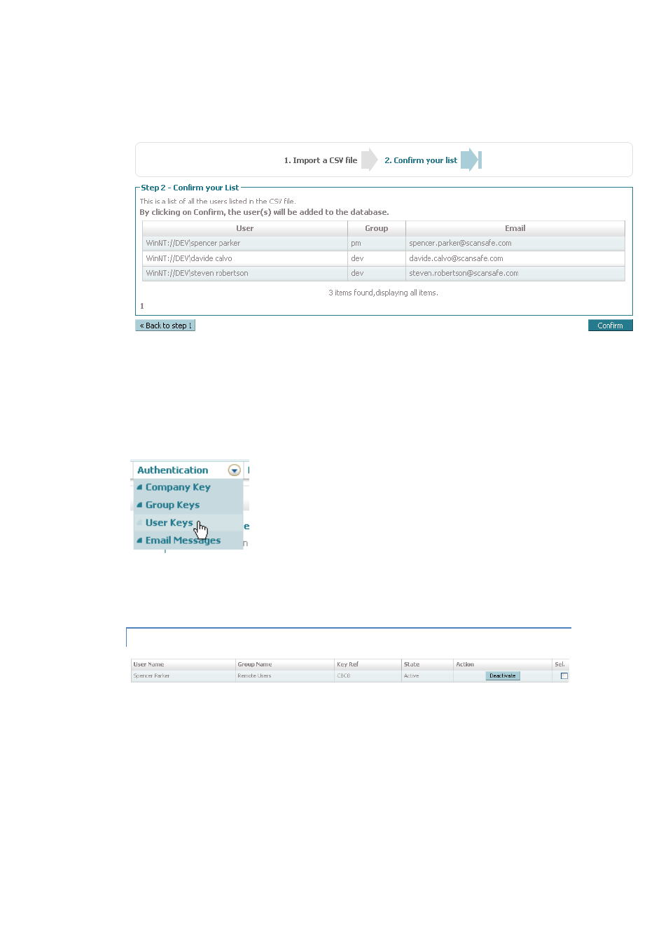 Notes about the user keys screen | Google Anywhere+ Deployment Guide V1.0.1 User Manual | Page 50 / 51
