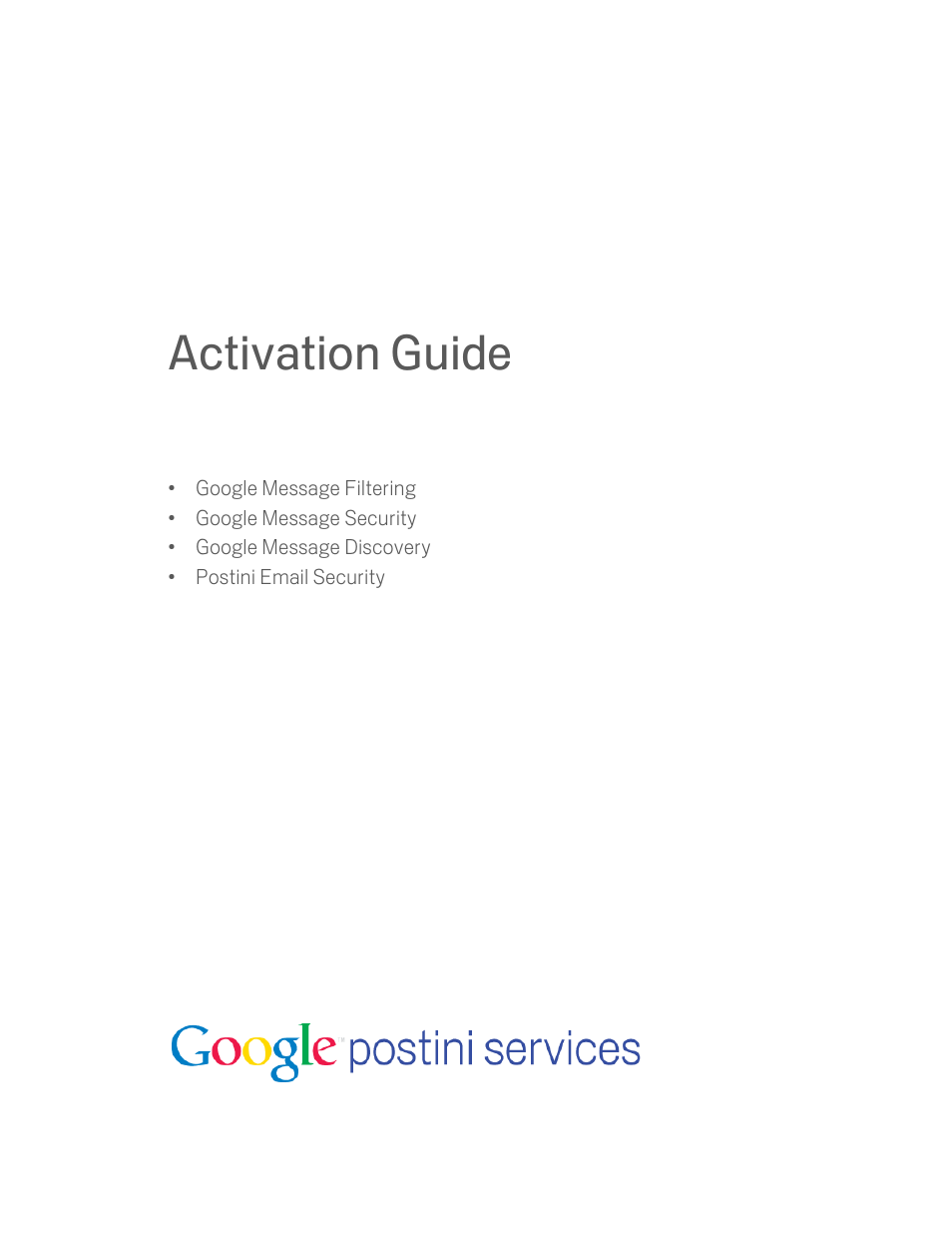 Google Activation Guide Postini Email Security User Manual | 46 pages