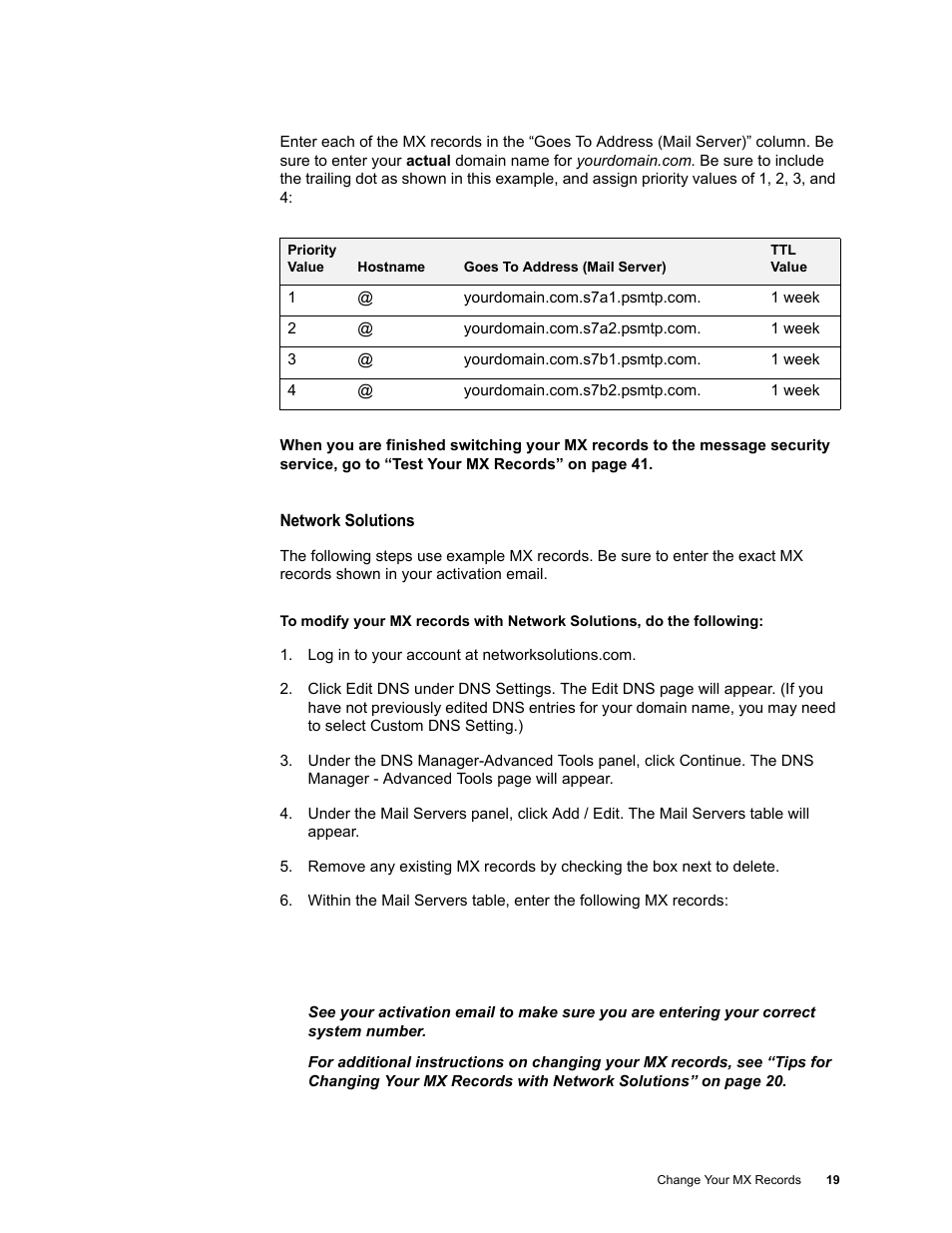 Network solutions | Google Activation Guide Postini Email Security User Manual | Page 15 / 46