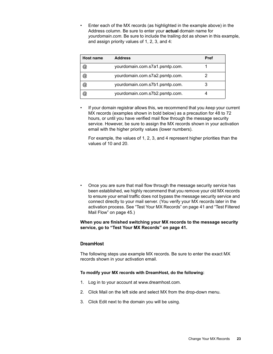Dreamhost | Google Activation Guide Postini Email Security User Manual | Page 19 / 46