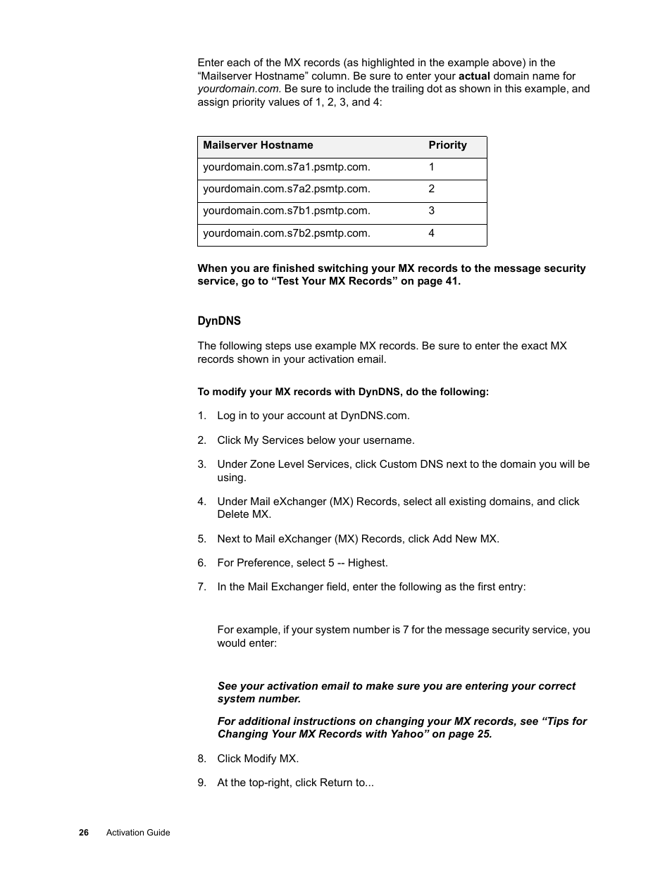 Dyndns | Google Activation Guide Postini Email Security User Manual | Page 22 / 46