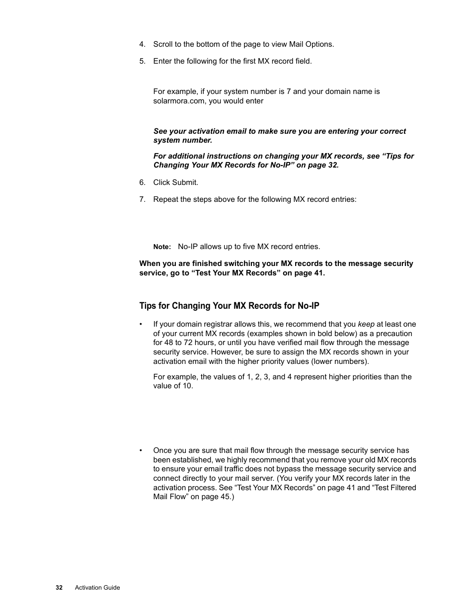 Tips for changing your mx records for no-ip | Google Activation Guide Postini Email Security User Manual | Page 28 / 46
