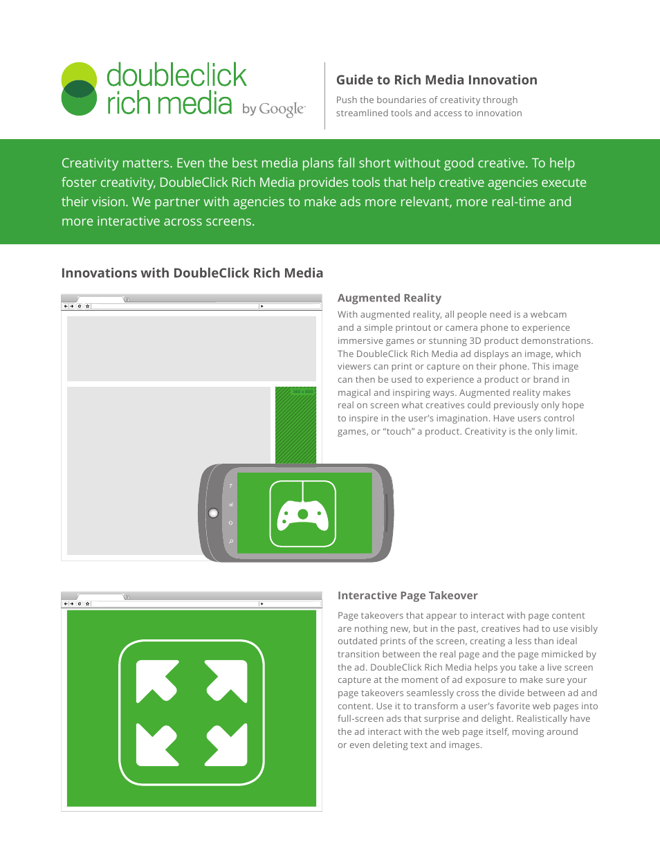 Google DoubleClick Rich Media Guide to Rich Media Innovation User Manual | 4 pages