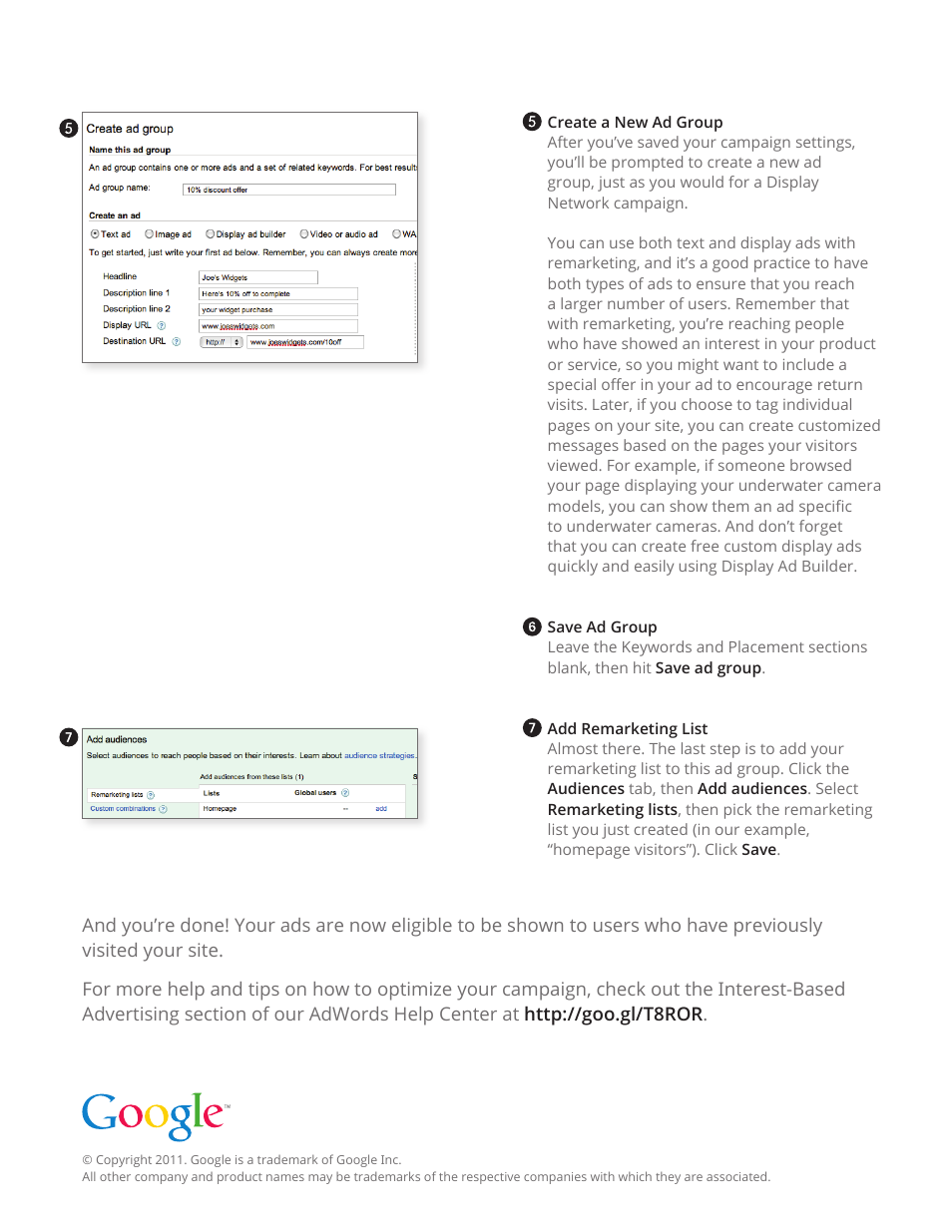 Google Remarketing in AdWords Seven-Minute Setup Guide User Manual | Page 4 / 4