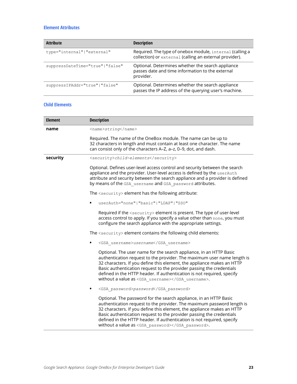 Google Search Appliance OneBox for Enterprise Developers Guide User Manual | Page 23 / 30