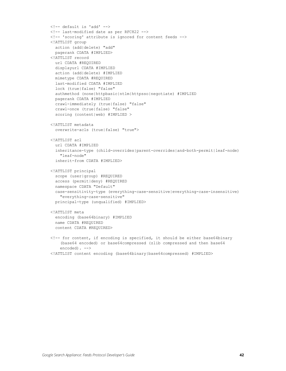 Google Search Appliance Feeds Protocol Developers Guide User Manual | Page 42 / 45