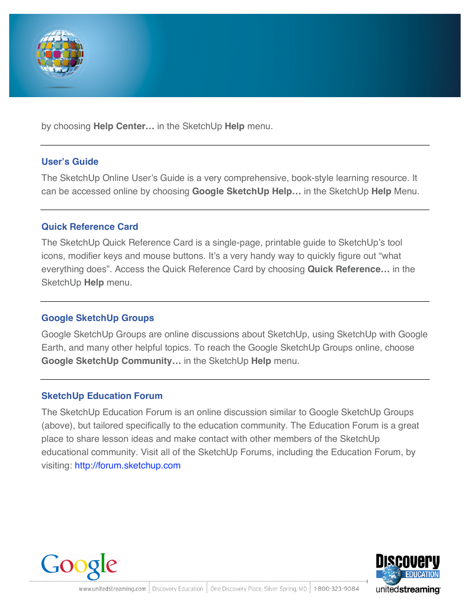 Google SketchUp: Getting Started User Manual | Page 2 / 2