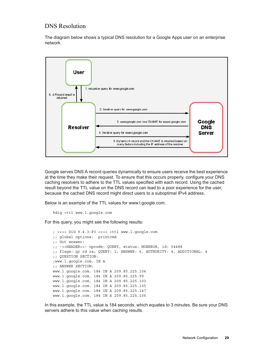 Dns resolution | Google Networking Best Practices for Large Deployments User Manual | Page 29 / 42