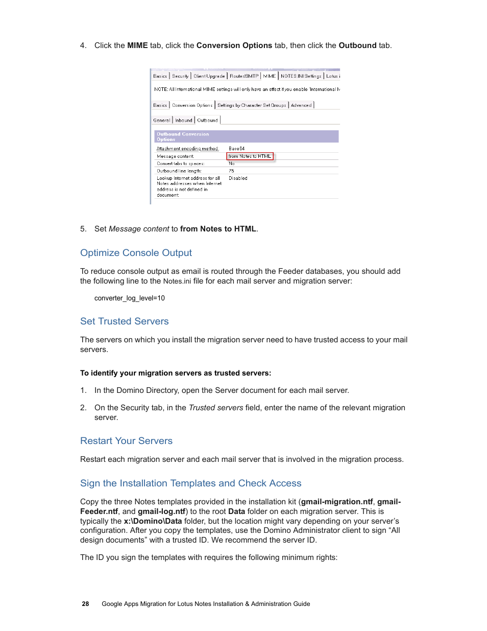 Google Apps Migration for Lotus Notes Installation & Administration Guide User Manual | Page 28 / 100