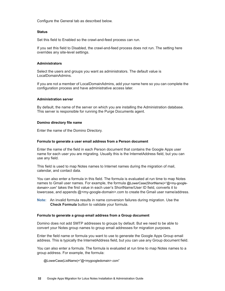 Google Apps Migration for Lotus Notes Installation & Administration Guide User Manual | Page 32 / 100