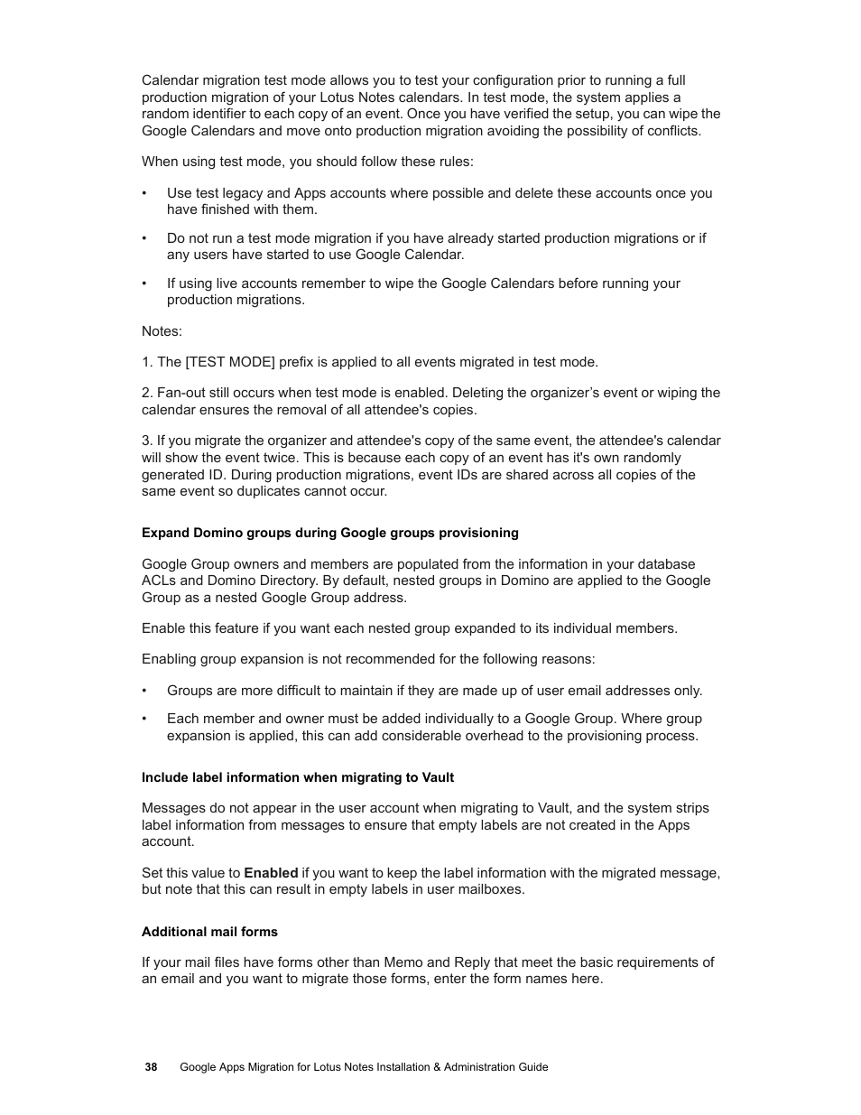Google Apps Migration for Lotus Notes Installation & Administration Guide User Manual | Page 38 / 100