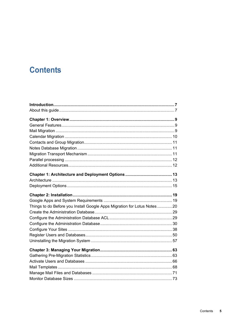 Google Apps Migration for Lotus Notes Installation & Administration Guide User Manual | Page 5 / 100