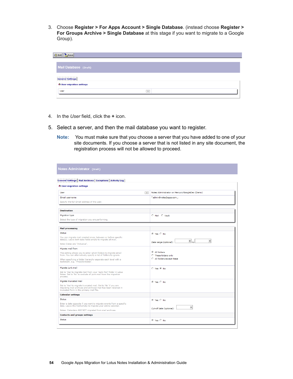 Google Apps Migration for Lotus Notes Installation & Administration Guide User Manual | Page 54 / 100