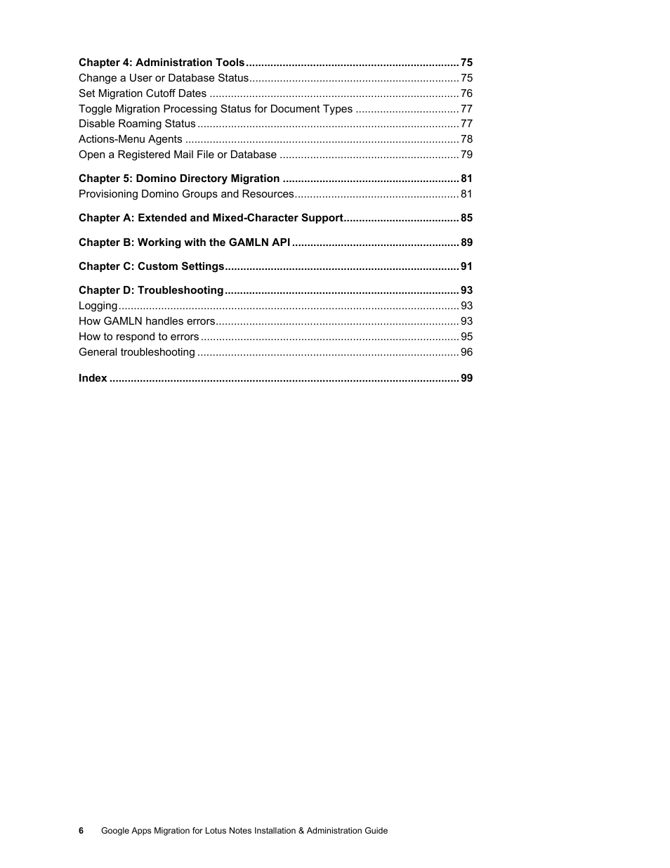 Google Apps Migration for Lotus Notes Installation & Administration Guide User Manual | Page 6 / 100