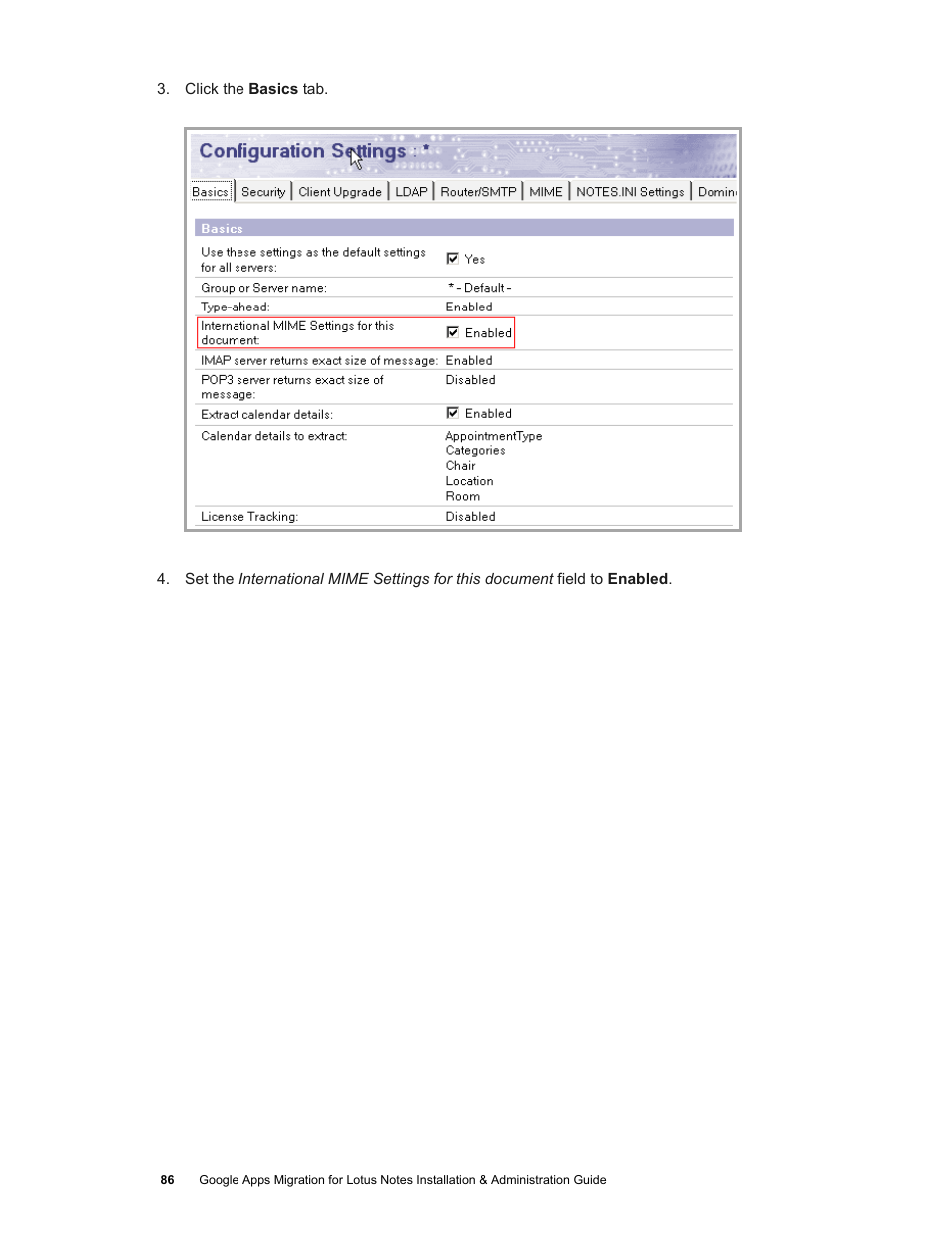 Google Apps Migration for Lotus Notes Installation & Administration Guide User Manual | Page 86 / 100