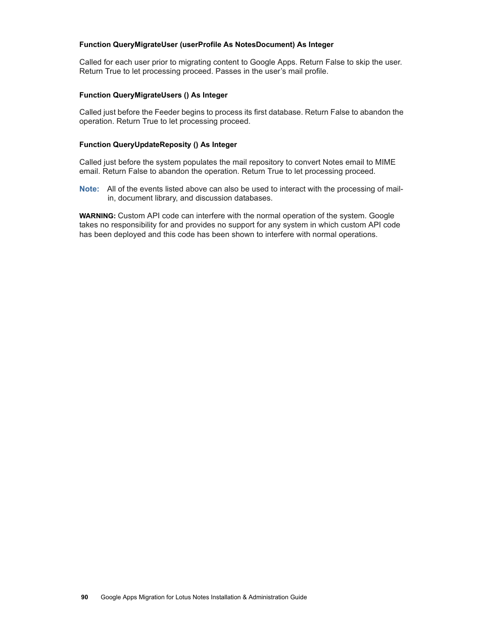 Google Apps Migration for Lotus Notes Installation & Administration Guide User Manual | Page 90 / 100