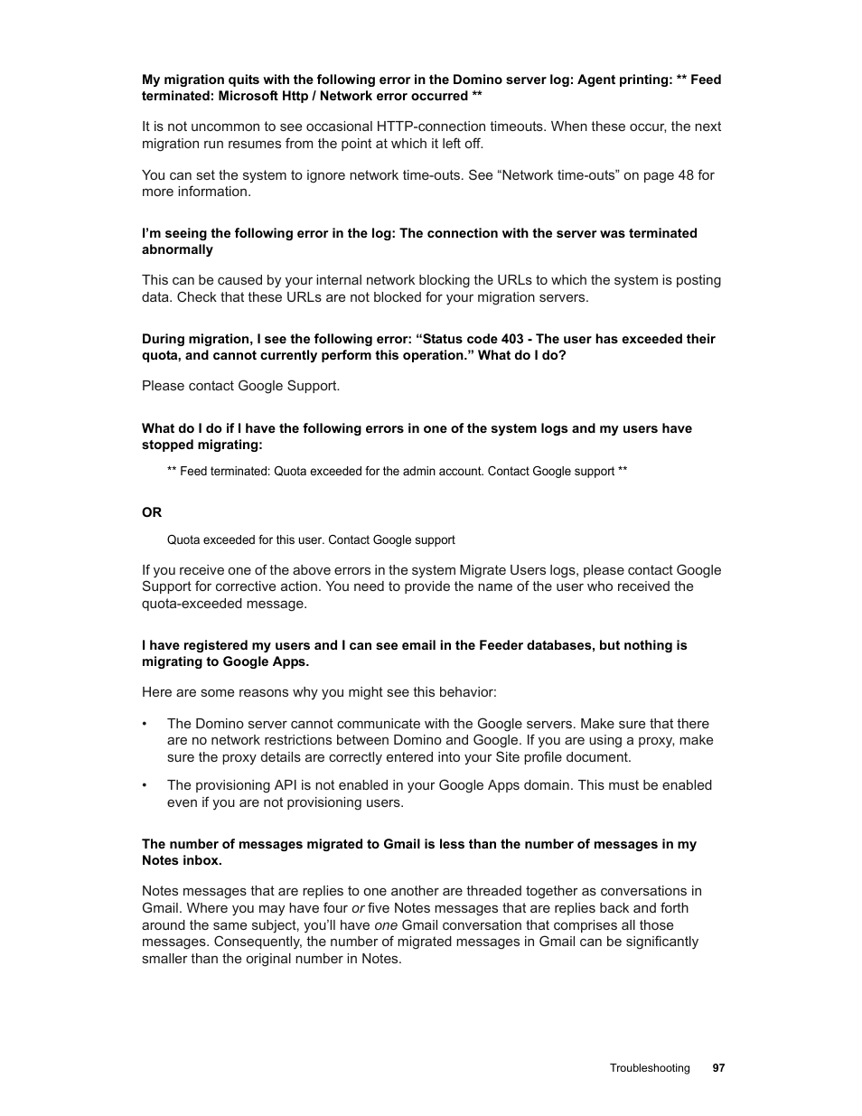Google Apps Migration for Lotus Notes Installation & Administration Guide User Manual | Page 97 / 100