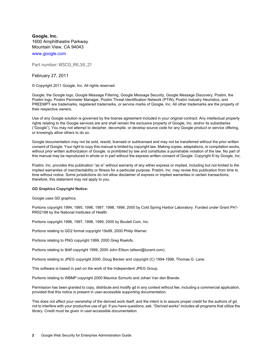 Google Web Security for Enterprise Administration Guide User Manual | Page 2 / 83
