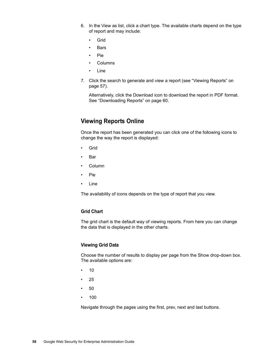 Viewing reports online | Google Web Security for Enterprise Administration Guide User Manual | Page 55 / 83