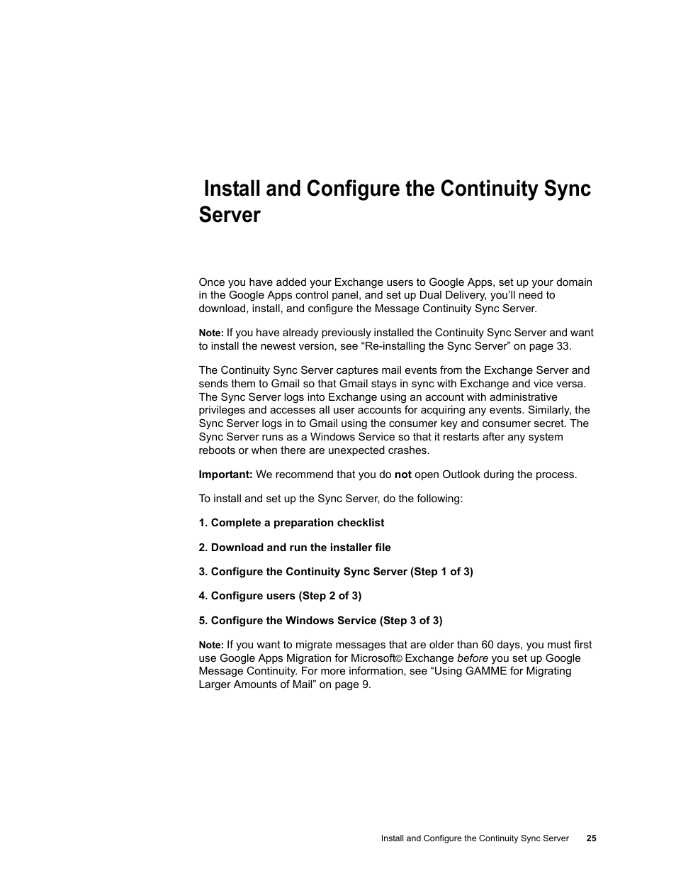 Install and configure the continuity sync server | Google Message Continuity Setup and Administration Guide User Manual | Page 21 / 33