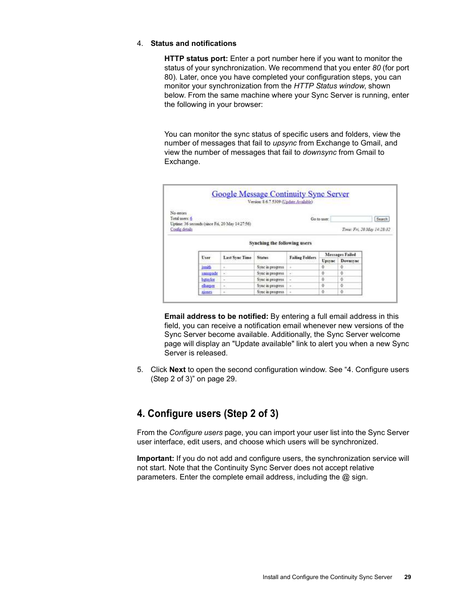 Configure users (step 2 of 3) | Google Message Continuity Setup and Administration Guide User Manual | Page 25 / 33