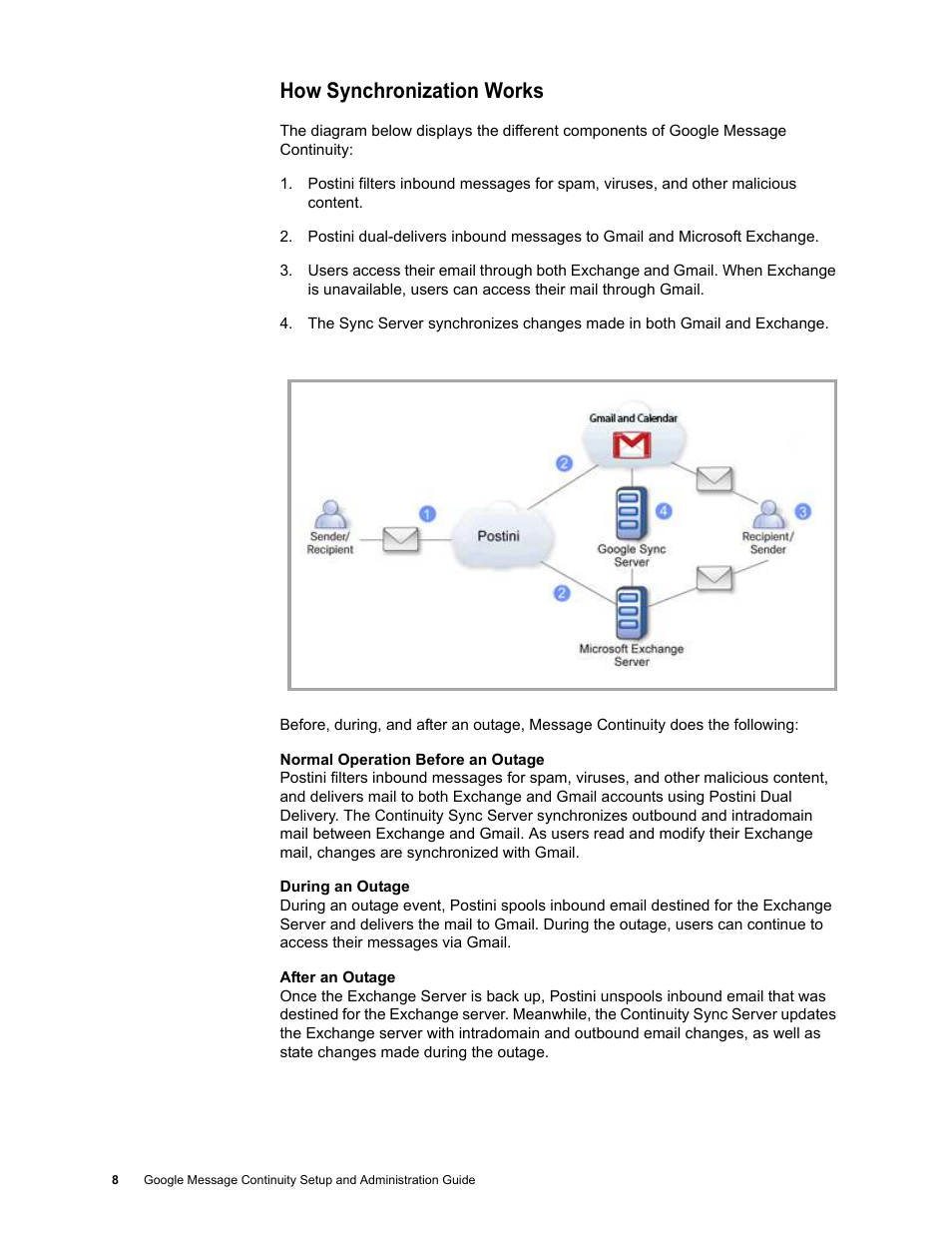 How synchronization works | Google Message Continuity Setup and Administration Guide User Manual | Page 6 / 33