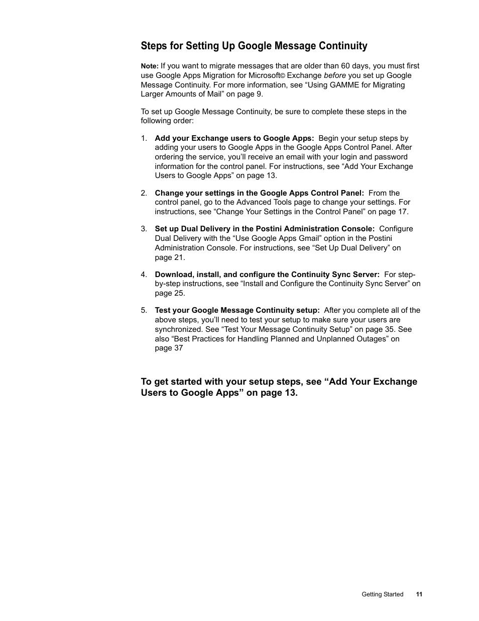 Steps for setting up google message continuity | Google Message Continuity Setup and Administration Guide User Manual | Page 9 / 33